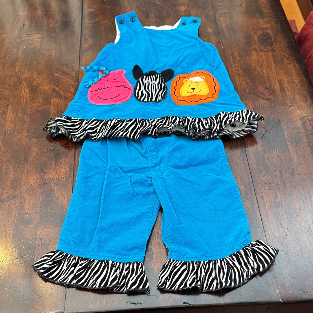 Kids Blue Animal Print Matching Set